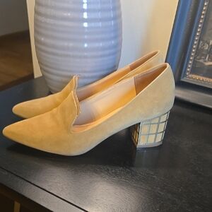 Brian Atwood Suede Cage Block Heel 9.5
